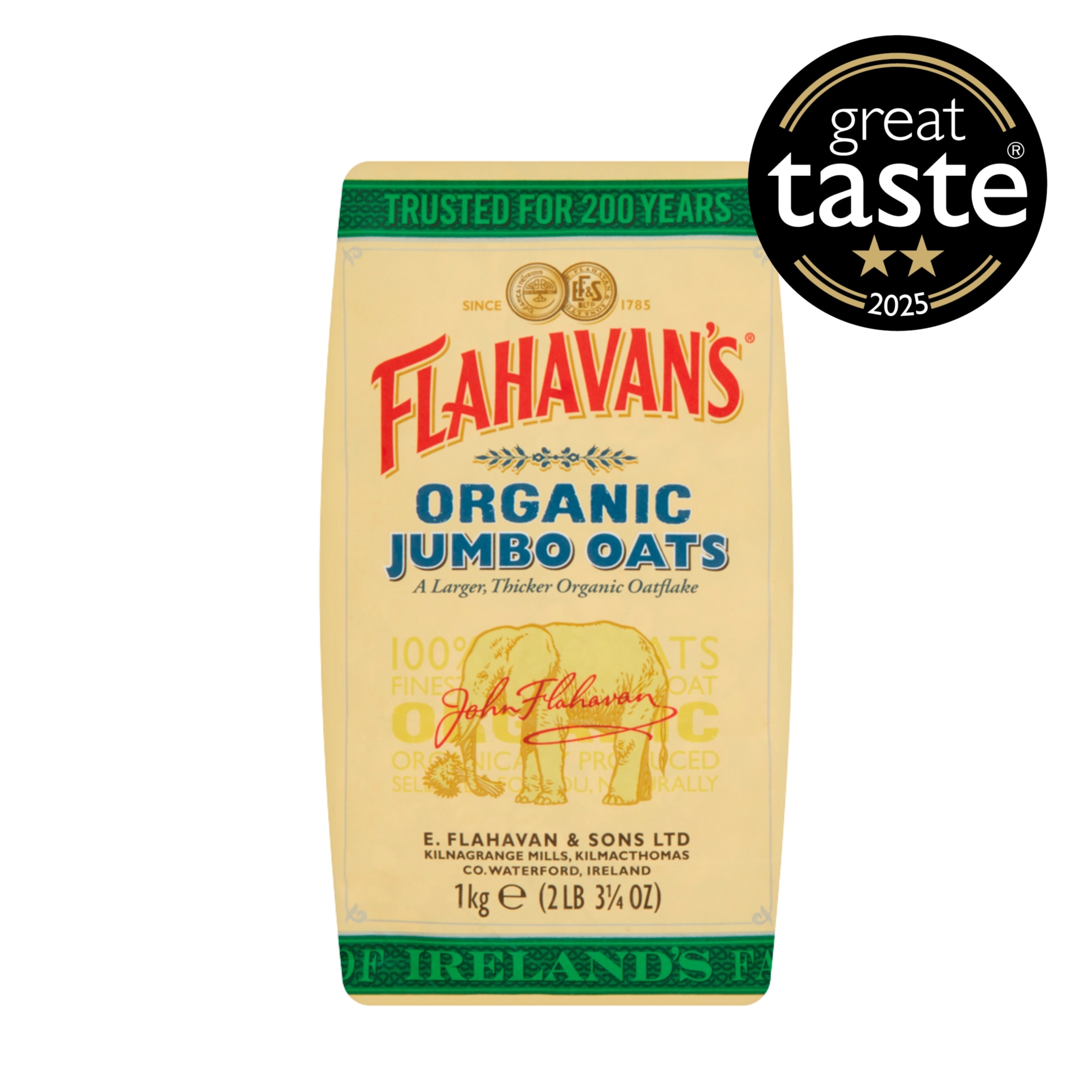 Flahavan's Irish Organic Jumbo Oats 1Kg thumbnail 2