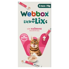 Webbox Lick-e-Lix Cat Treats - Salmon 5 x 15g