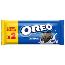 Oreo Vanilla Cookie Chocolate Sandwich Biscuits Twin Pack 2x154g