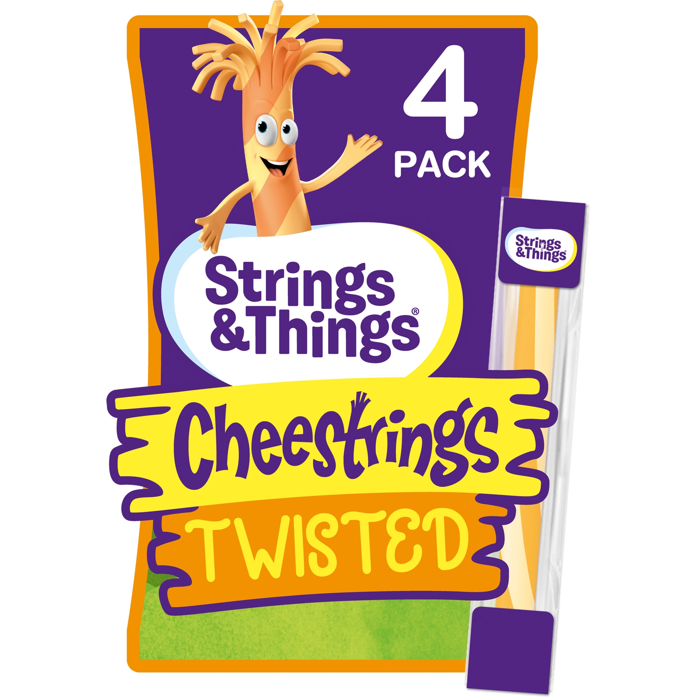 Cheestrings Twisted Cheese Snacks 4 Pk, 80 G thumbnail 2