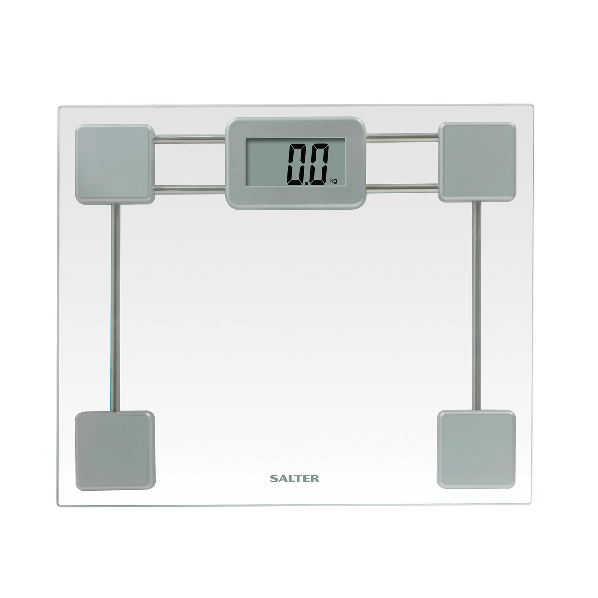 Salter Toughened Glass Compact Electronic Bathroom Scale - Silver