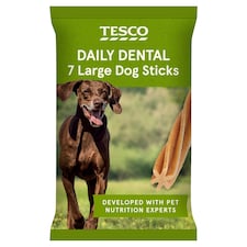 Tesco Daily Dental 7 Large Dog Sticks 270g