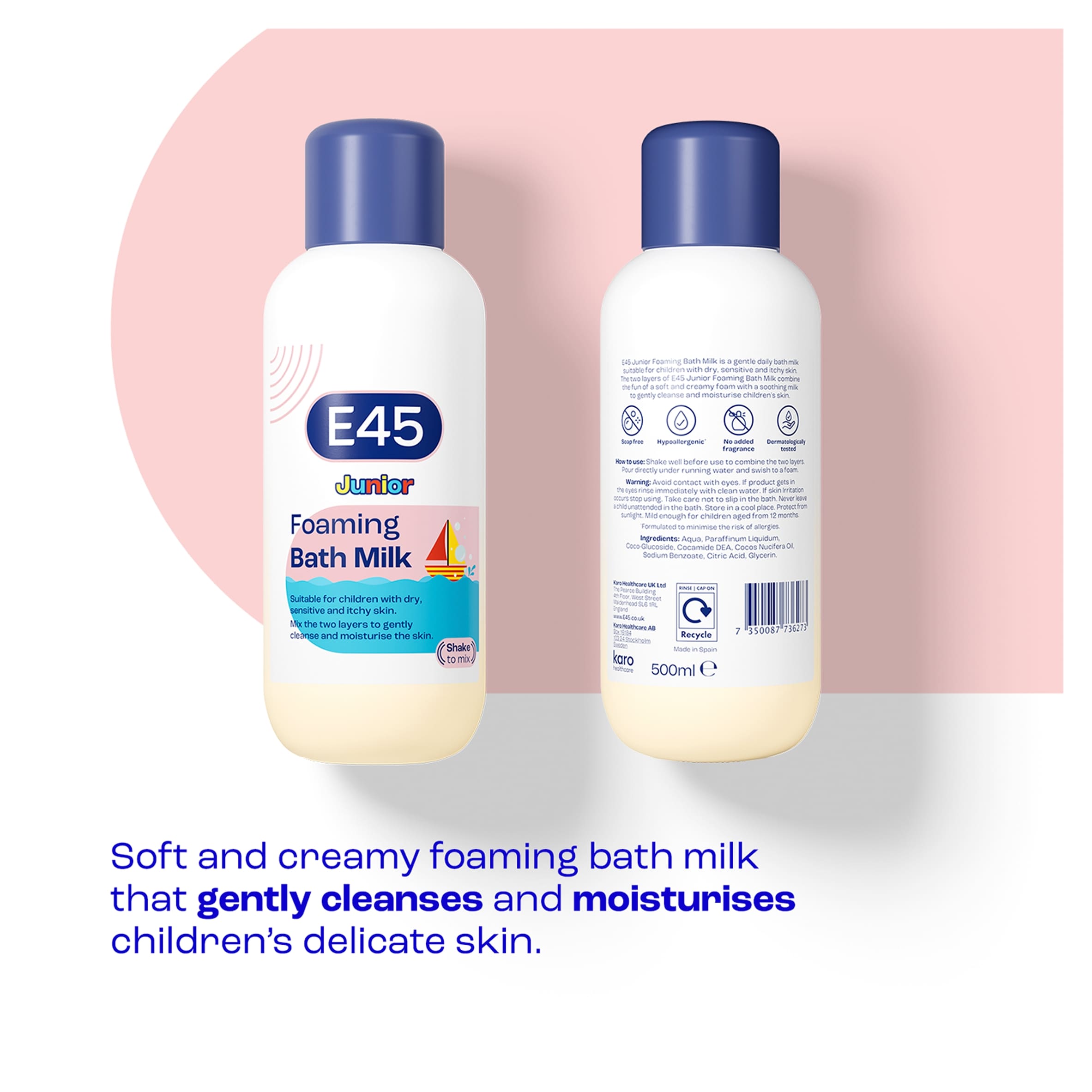 E45 Junior Foaming Bath Milk 500ml thumbnail 2