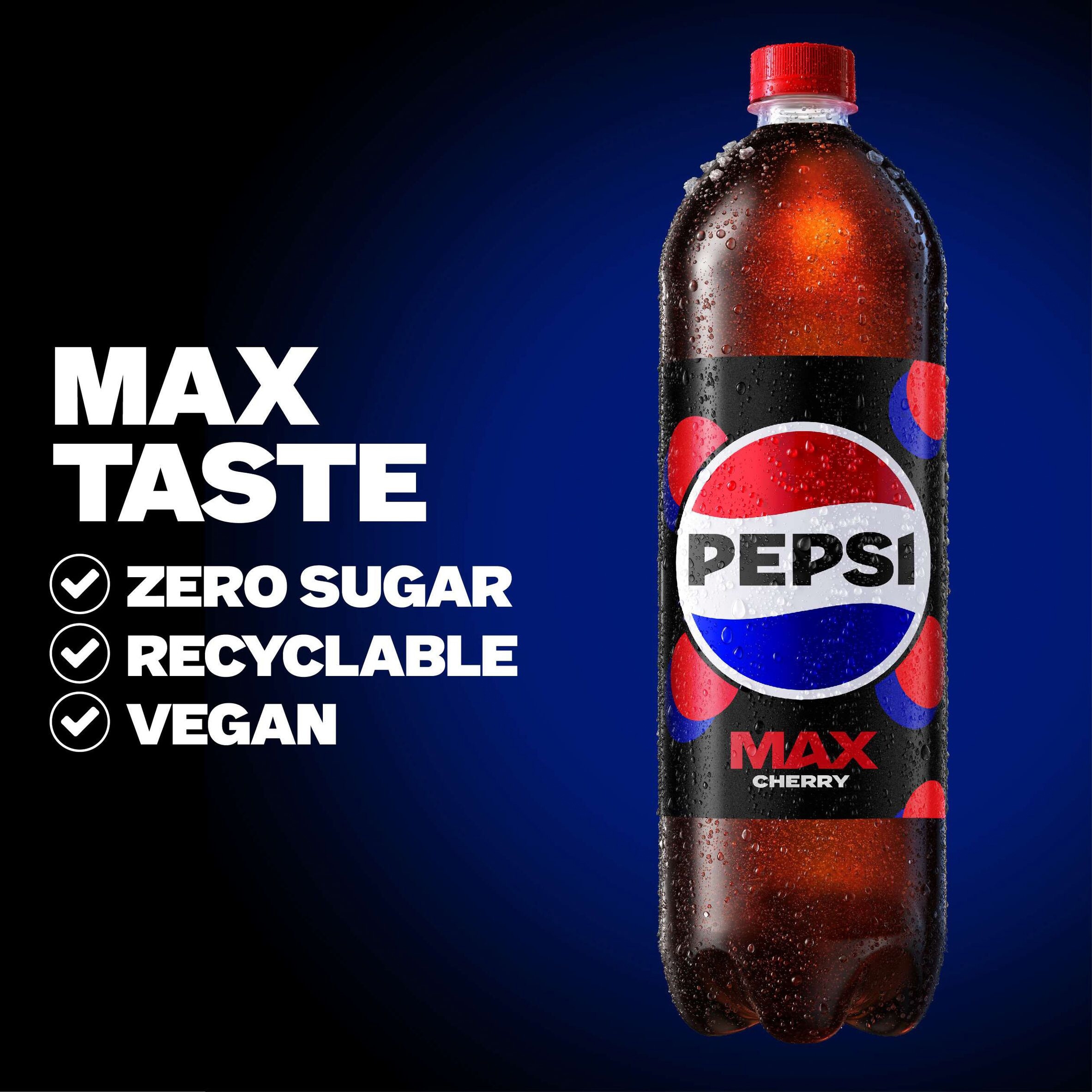 Pepsi Max Cherry No Sugar Cola Bottle 2L thumbnail 2