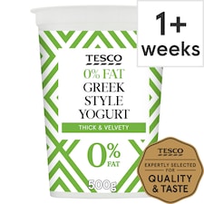 Tesco 0% Fat Greek Style Yogurt 500G
