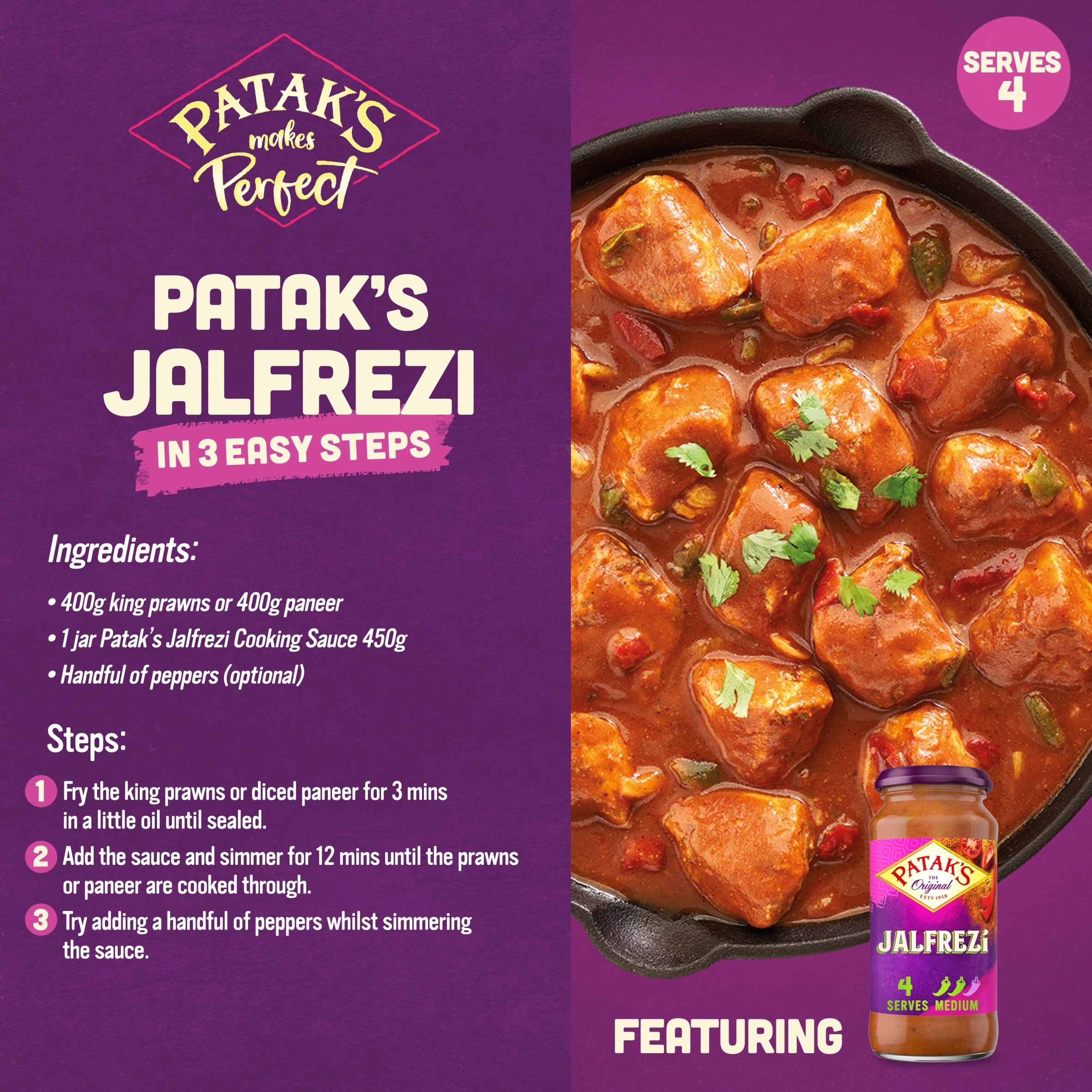Pataks Jalfrezi Cooking Sauce 450G thumbnail 2