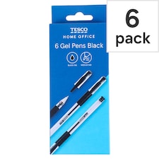 Tesco Classic Gel Pens Black 6 Pack