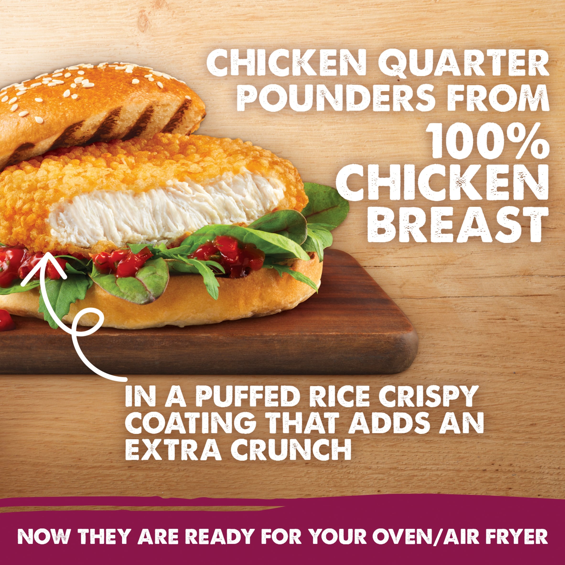 Birds Eye Chicken Quarter Pounders 4 Pack 454g thumbnail 2