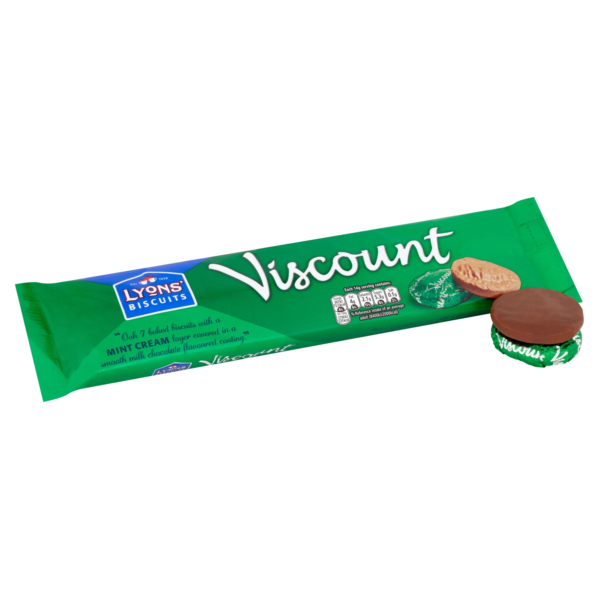 Lyons Biscuits Viscount Mint Creams 7 pack 98g thumbnail 2