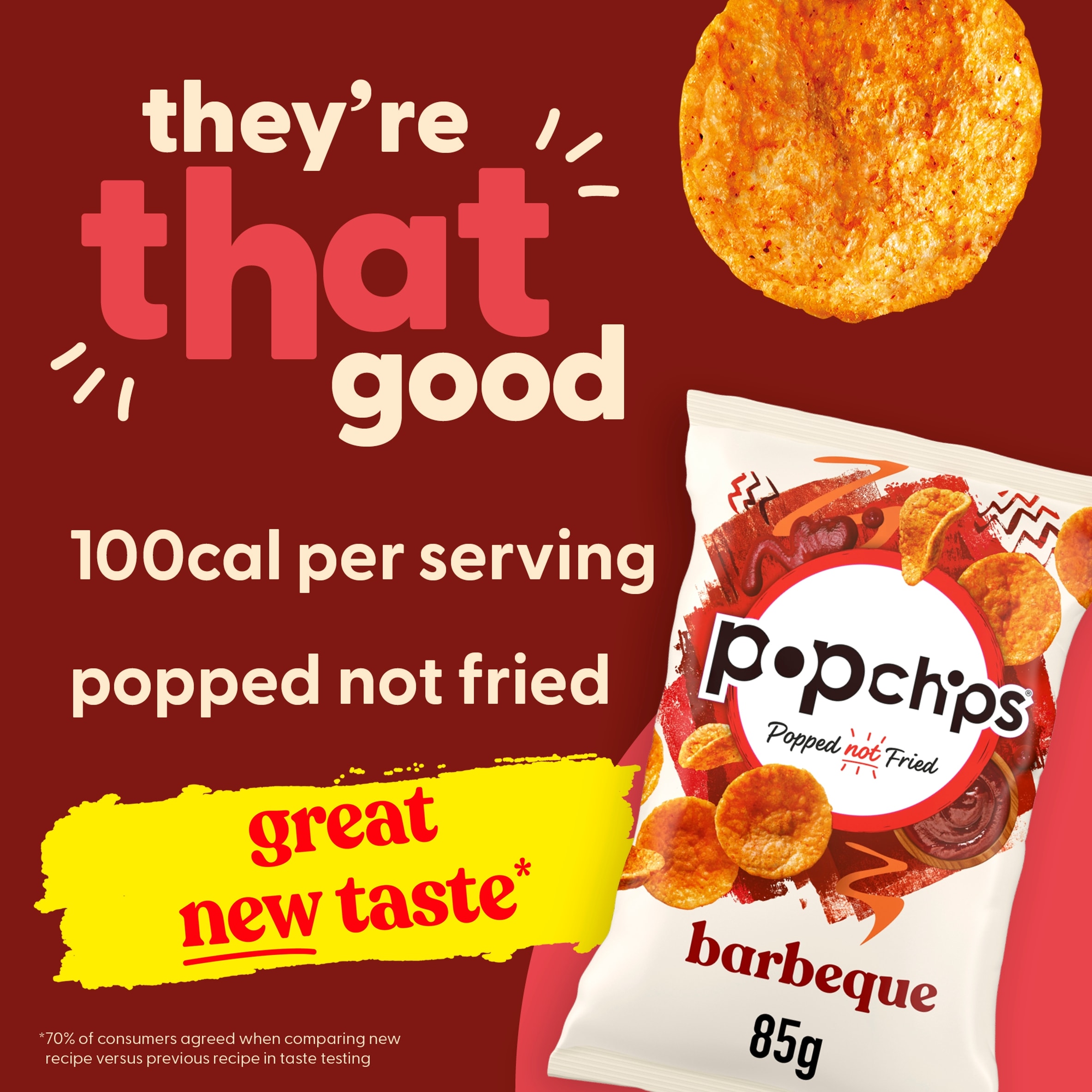Popchips Barbeque Sharing Crisps 85g thumbnail 2