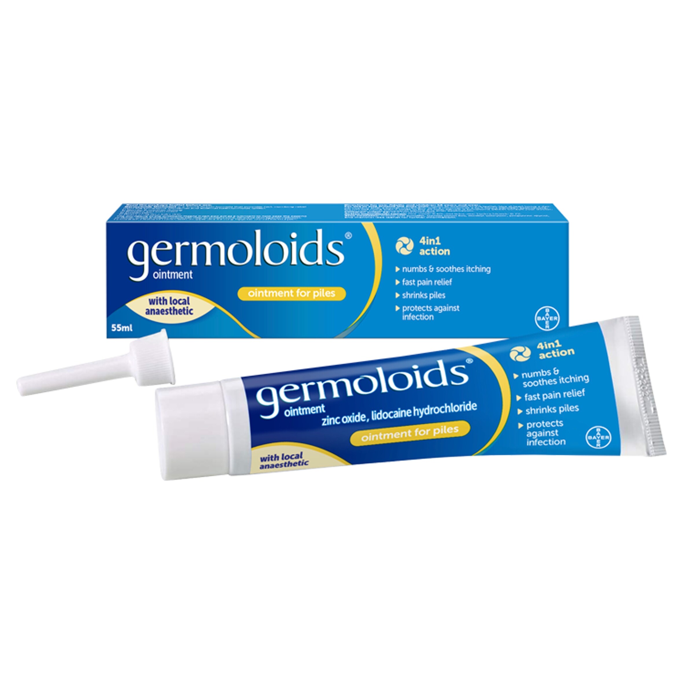 Germoloids Triple Action Haemorrhoids Ointment 55ml thumbnail 2