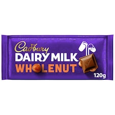 Cadbury Dairy Milk Wholenut Chocolate Bar 120g