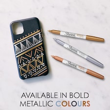 Sharpie Permanent Markers, Fine Point, Metallic, 3 Count thumbnail 2