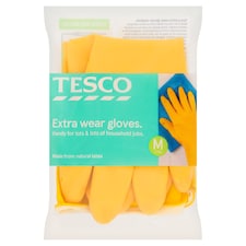 Tesco Extra Wear Rubber 1 Gloves Medium