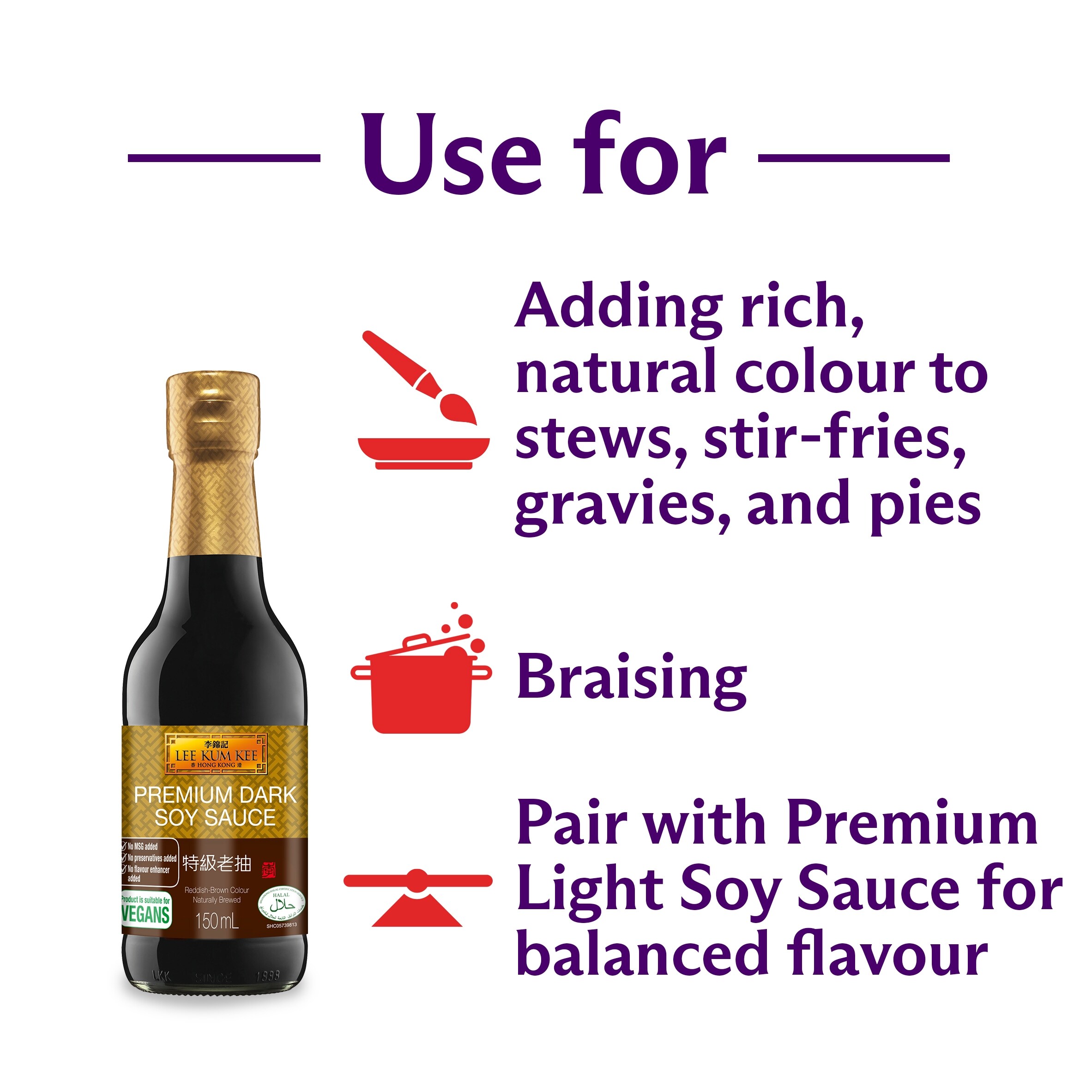 Lee Kum Kee Premium Dark Soy Sauce 150Ml thumbnail 2
