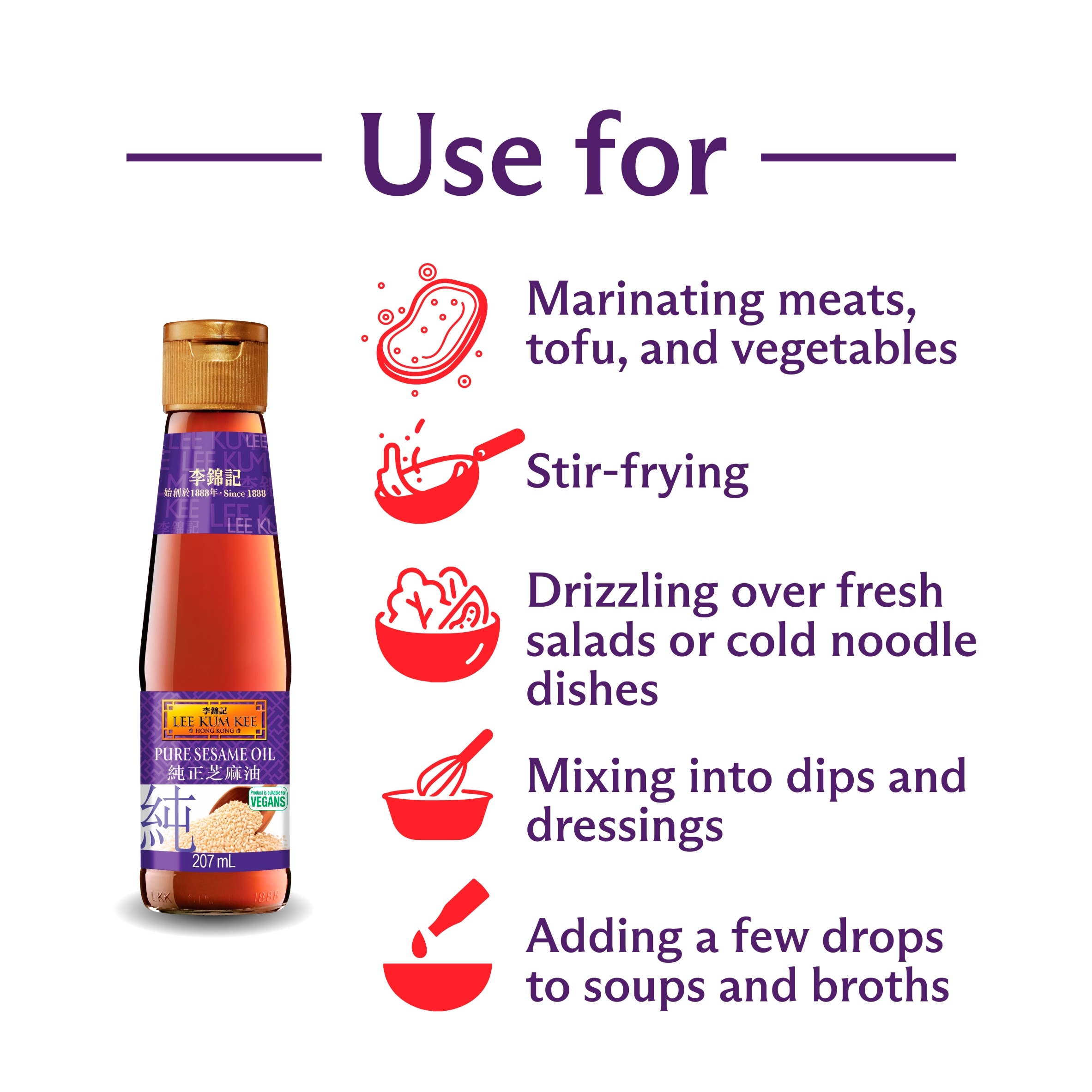 Lee Kum Kee Pure Sesame Oil 207Ml thumbnail 2