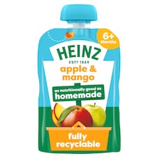Heinz Apple & Mango Baby Food Fruit Puree Pouch 100g