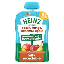 Heinz Peach, Mango, Banana & Apple Baby Food Fruit Puree Pouch 100g