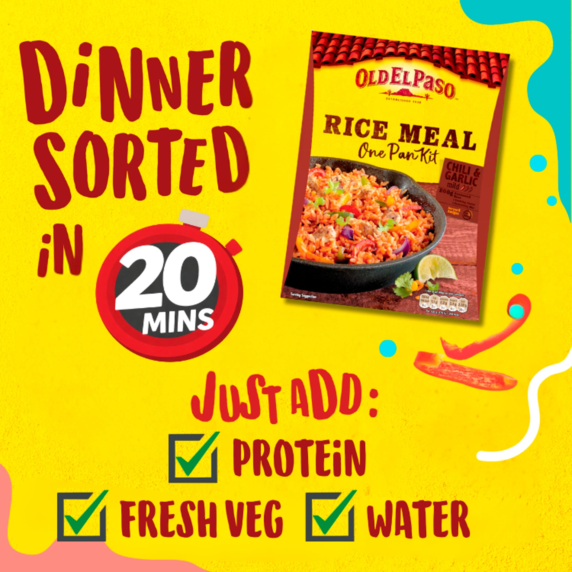 Old El Paso Chilli & Garlic Rice Kit 355G thumbnail 2