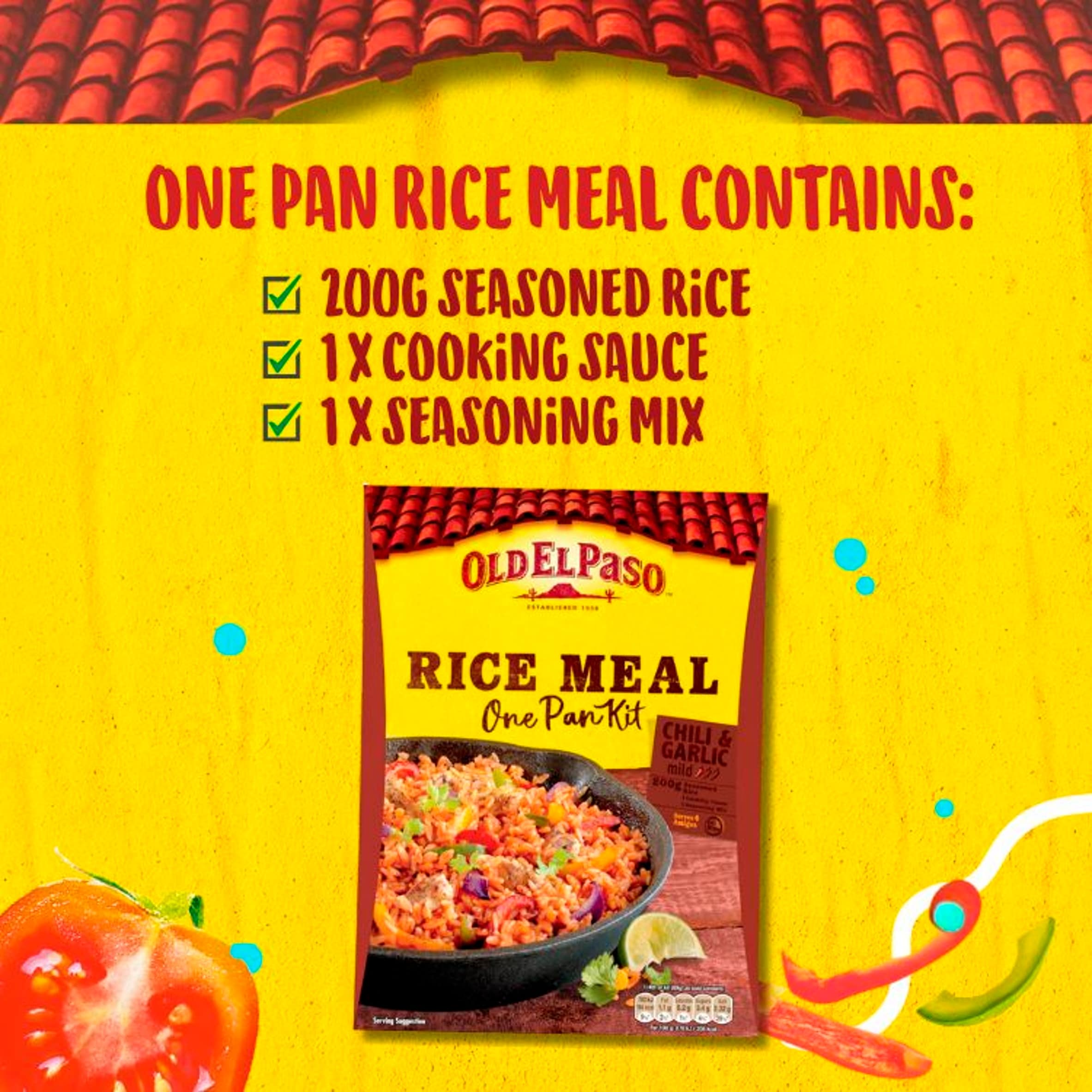 Old El Paso Chilli & Garlic Rice Kit 355G thumbnail 3