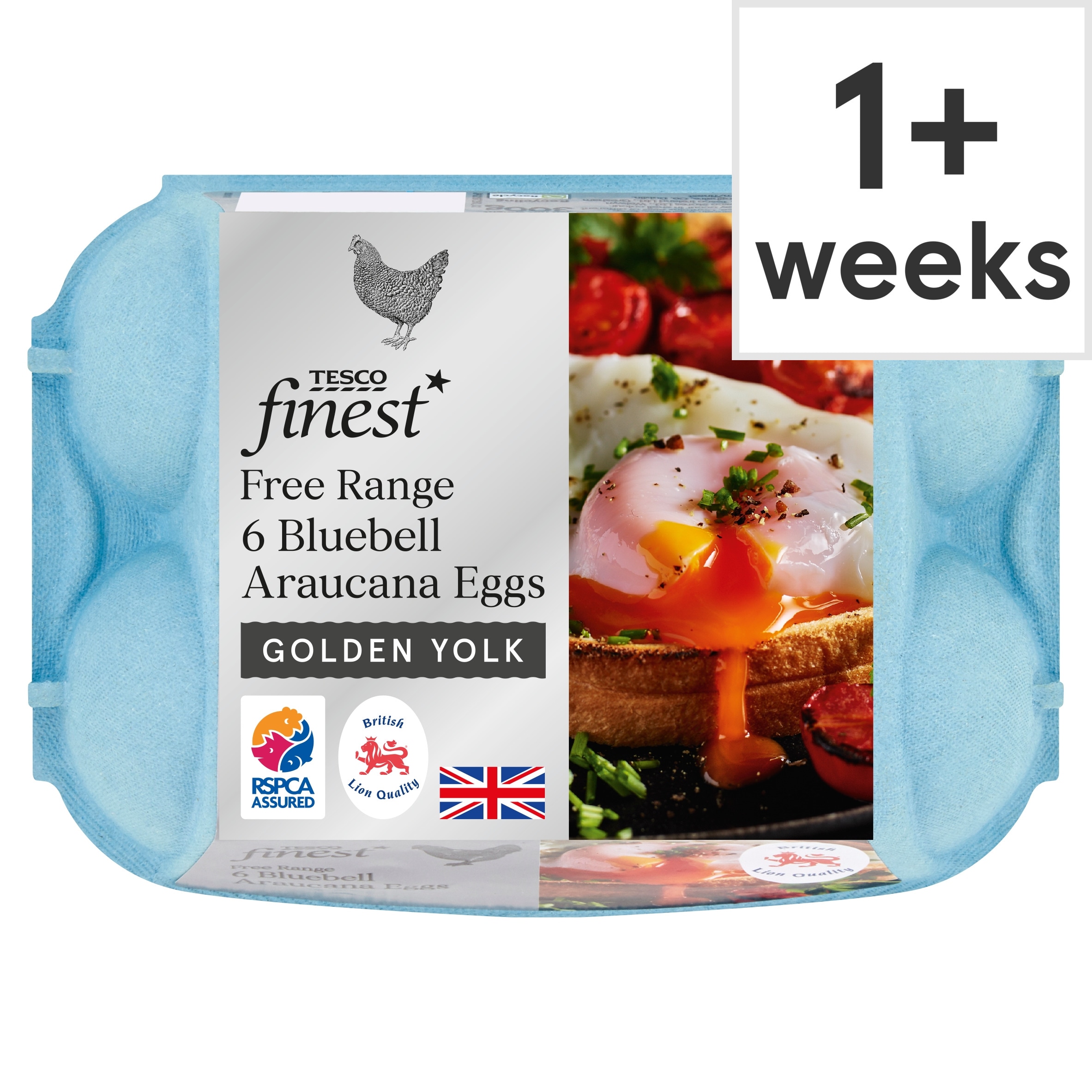 Tesco Finest Free Range Bluebell Araucana Eggs 6 Pack