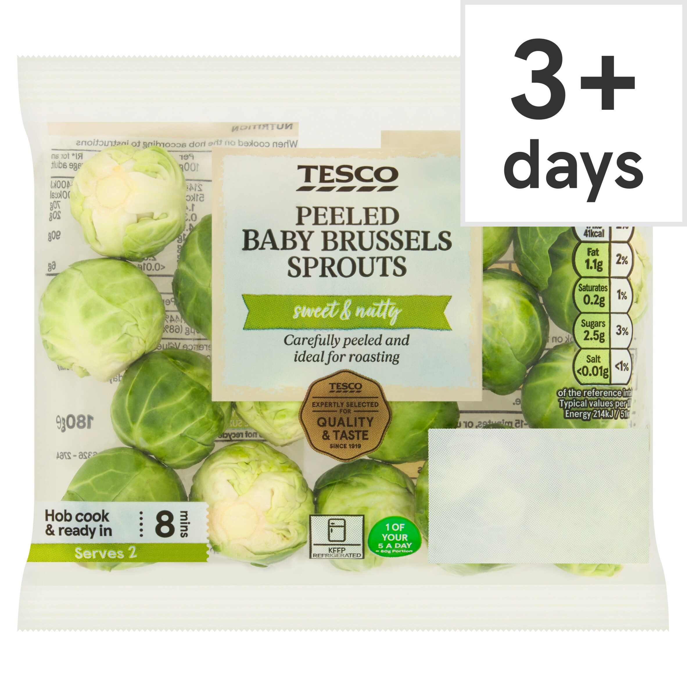 Tesco Peeled Baby Brussels Sprouts 180G