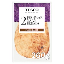 Tesco Peshwari Naan Breads 2 Pack 260G