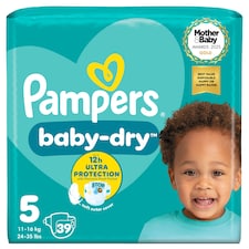 Pampers Baby Dry Size 5 Essential Pack 39 Nappies