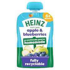 Heinz Apple & Blueberry Puree Baby Food Pouch 100g