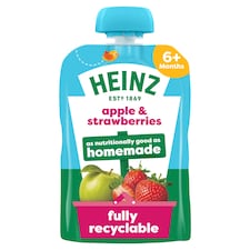 Heinz Apple & Strawberry Baby Food Fruit Puree Pouch 100g