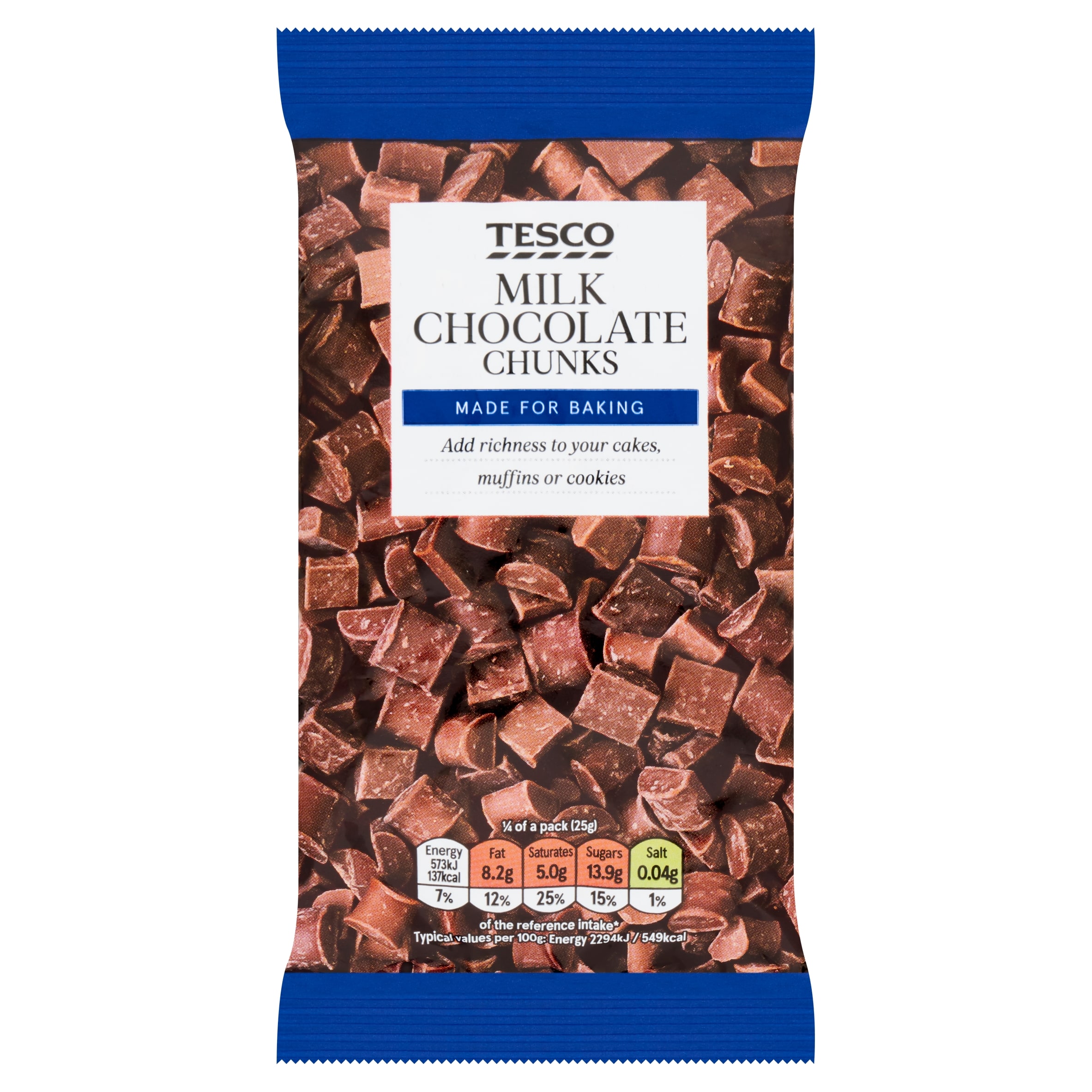 Tesco Milk Chocolate Chunks 100G