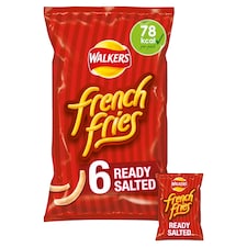 Walkers French Fries Ready Salted Multipack Crisps 6x18g