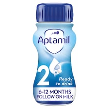 Aptamil 2 Follow On Baby Milk Formula Liquid Ready to Feed 6-12 Months 200ml