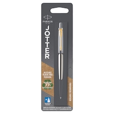 Parker Jotter Stainless Steel Gold Trim Ball Pen