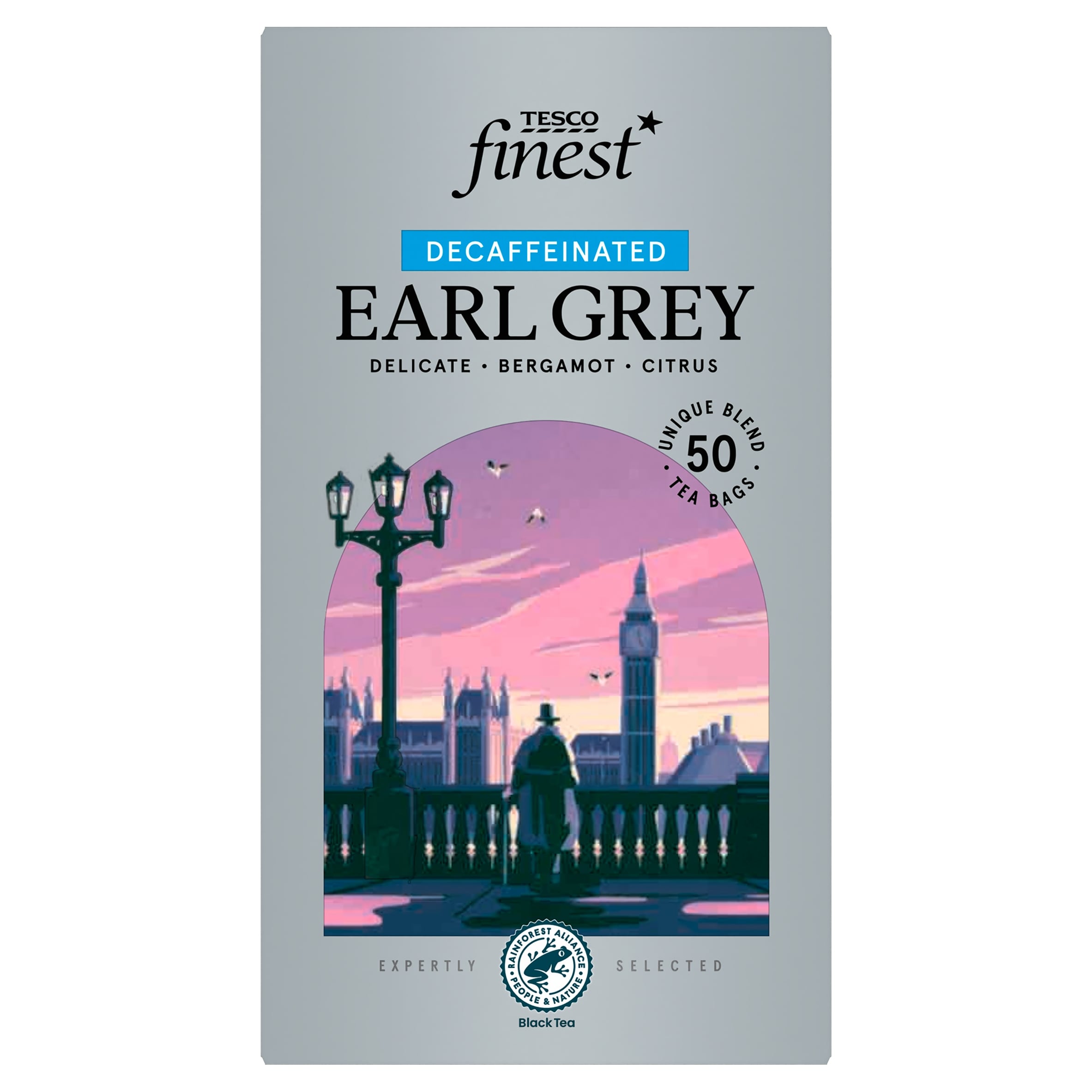 Tesco Finest Decaffeinated Earl Grey Tea Bags 50 Pack 125g