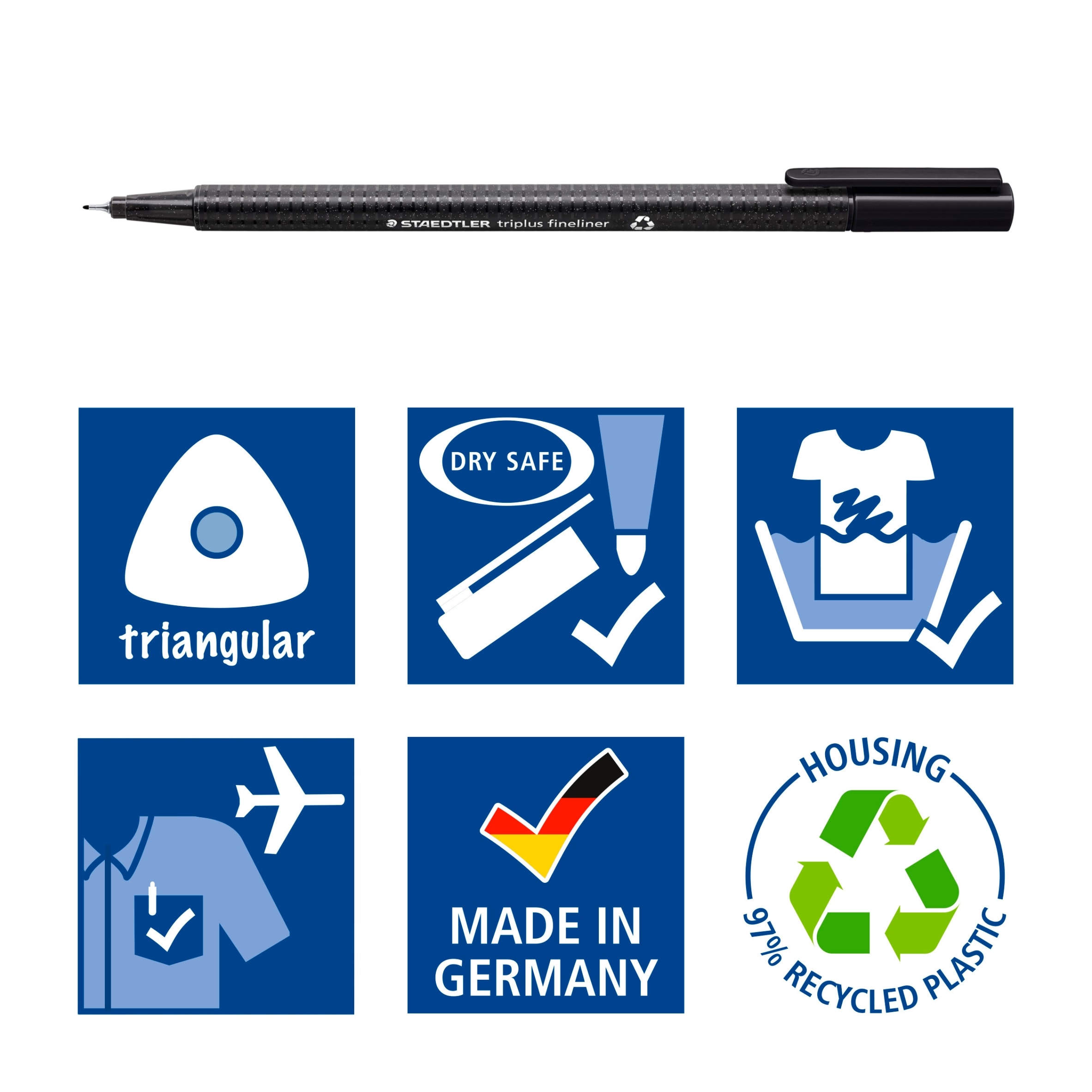 Staedtlertriplus Fineliners Black 3 Pack thumbnail 4