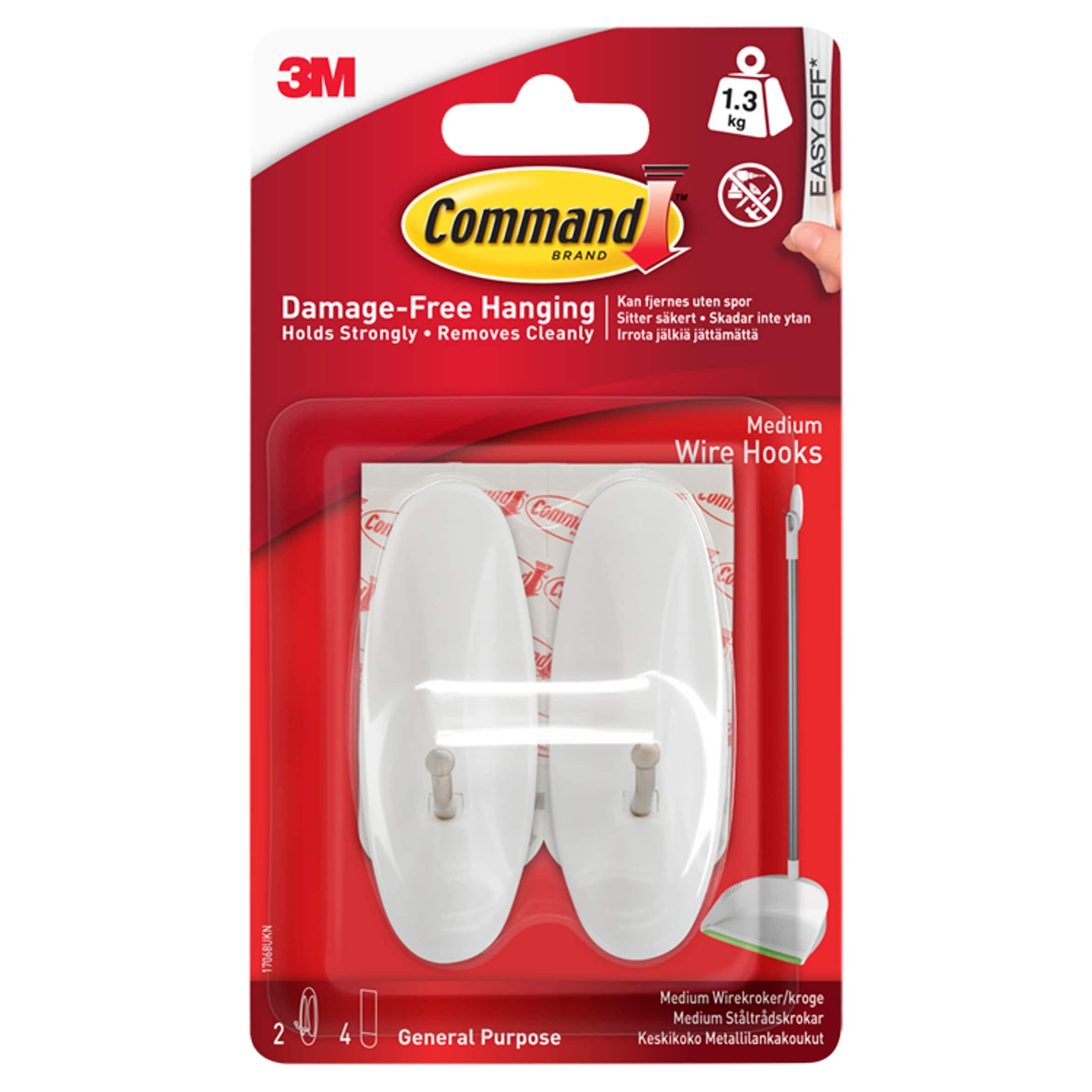 Command White Wire Hooks 2 Pack