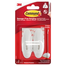 Command White Wire Hooks 2 Pack