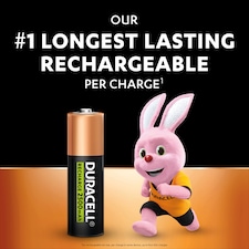 Duracell Recharge Ultra AA 4 pack Rechargeable Batteries thumbnail 2