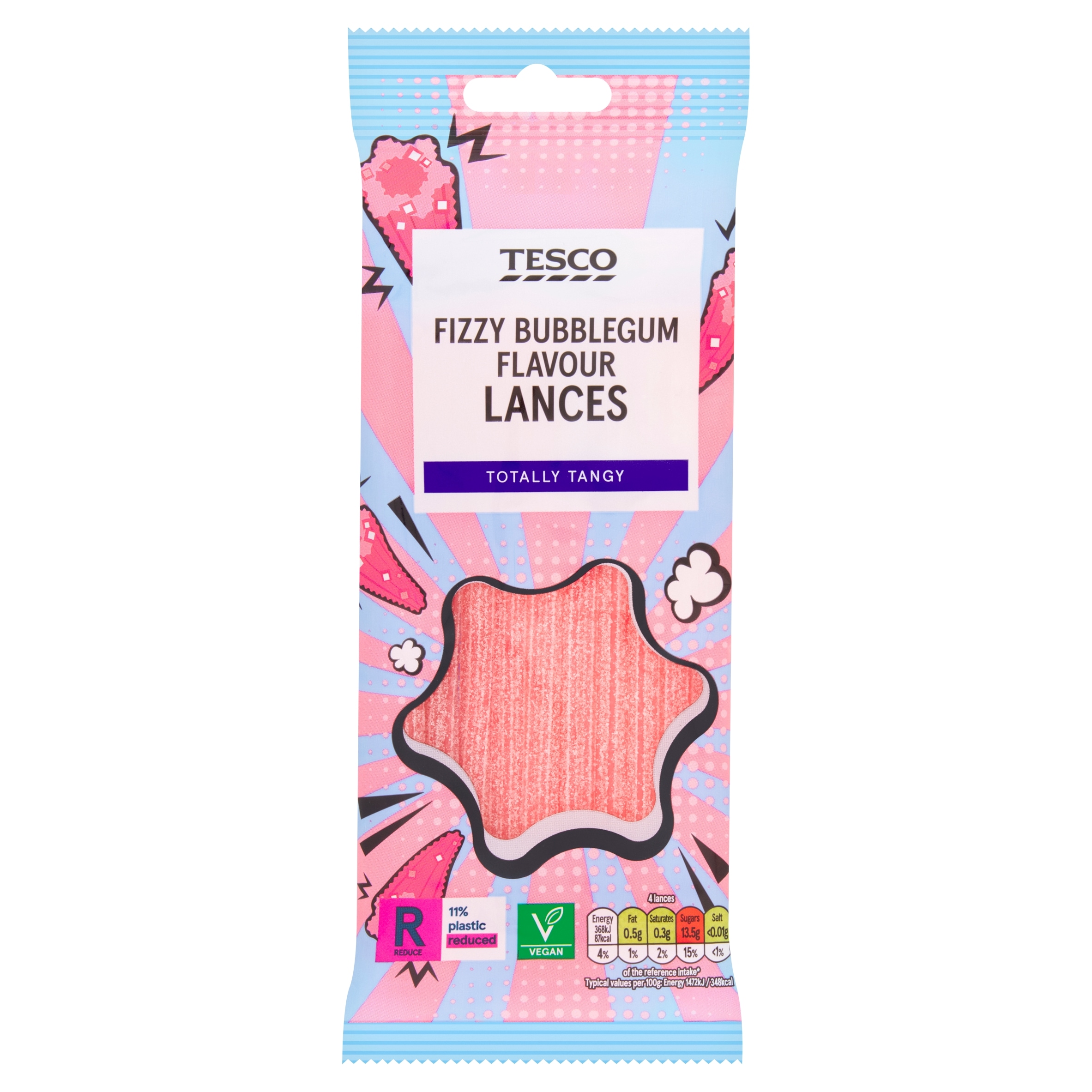 Tesco Fizzy Bubblegum Lances 75G