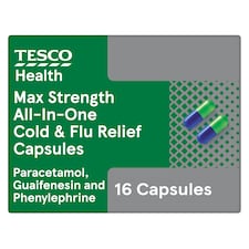 Tesco Health Max Strength All-In-One Cold & Flu Relief Capsules 16s