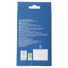 Tesco Ballpoint Pens Black 10 Pack