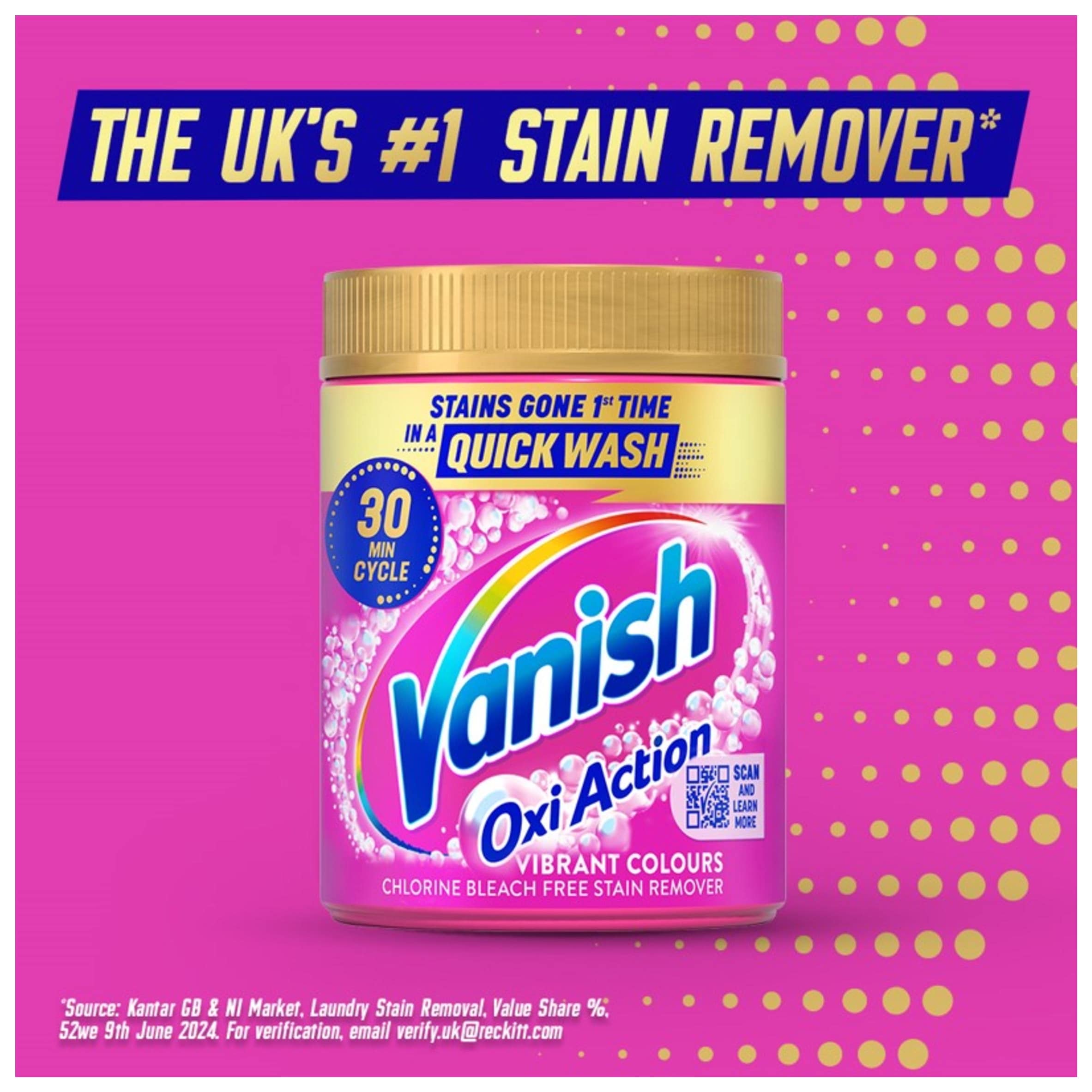 Vanish Gold Oxi Action Stain Remover For Colours 470g thumbnail 3