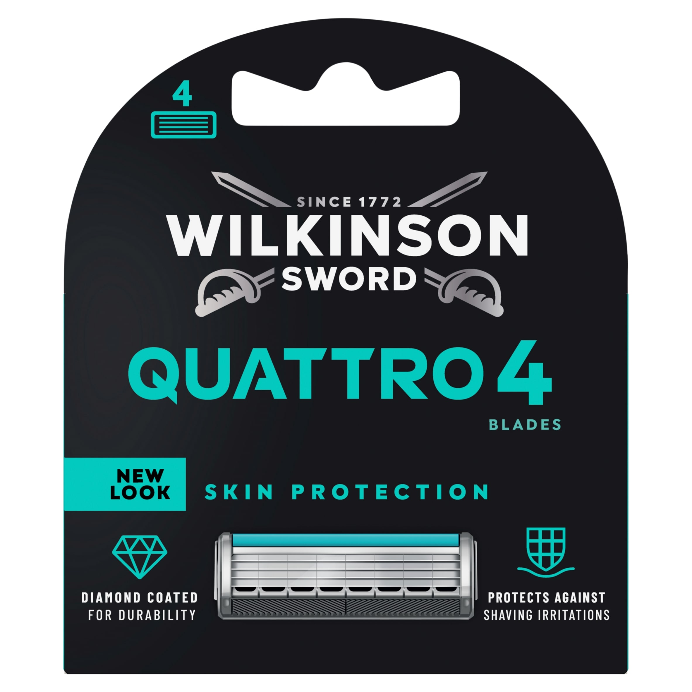 Wilkinson Sword Quattro Men’s Razor Blade Refills 4 pack