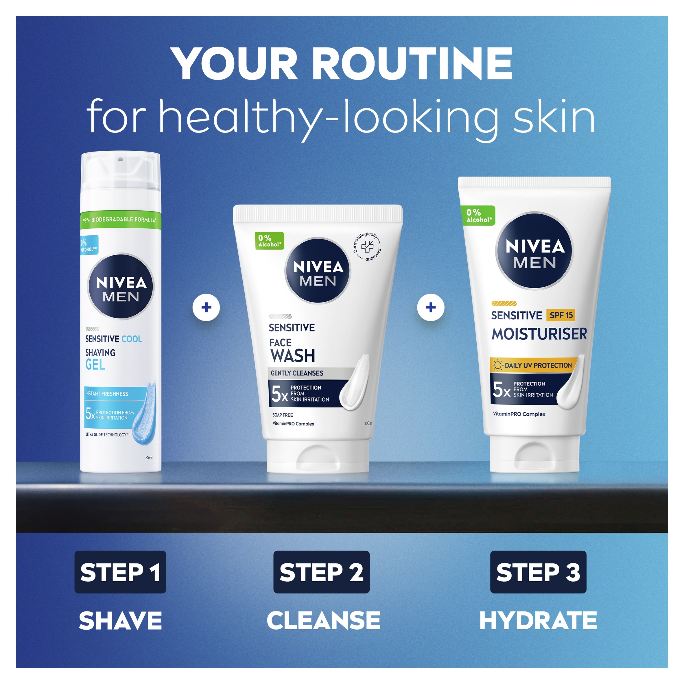 NIVEA MEN Sensitive Cooling Shaving Gel 200ml thumbnail 2