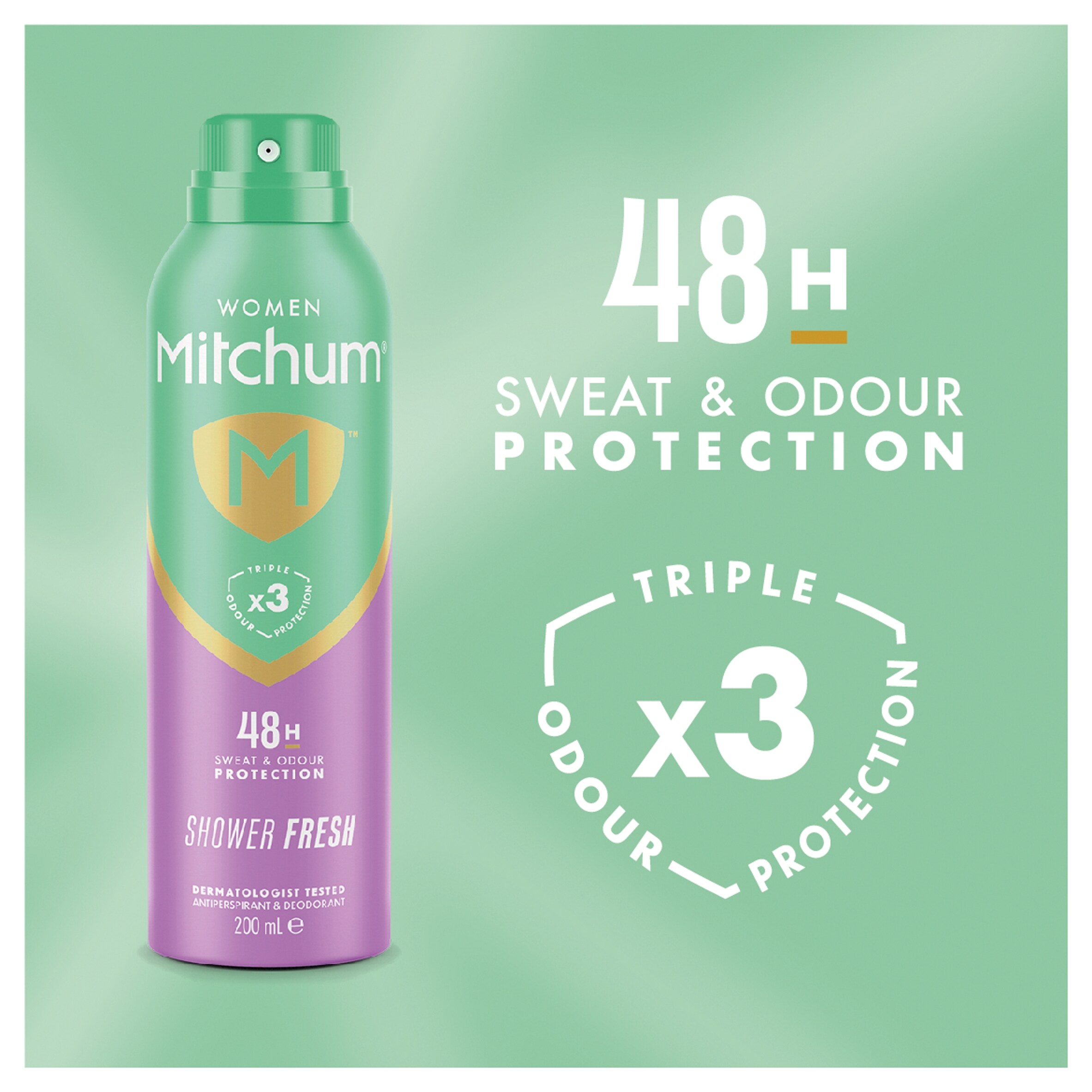Mitchum Shower Fresh Antiperspirant Deodorant 200Ml thumbnail 2