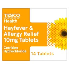 Tesco Health Allergy & Hayfever Relief Cetirizine Tablets 14s