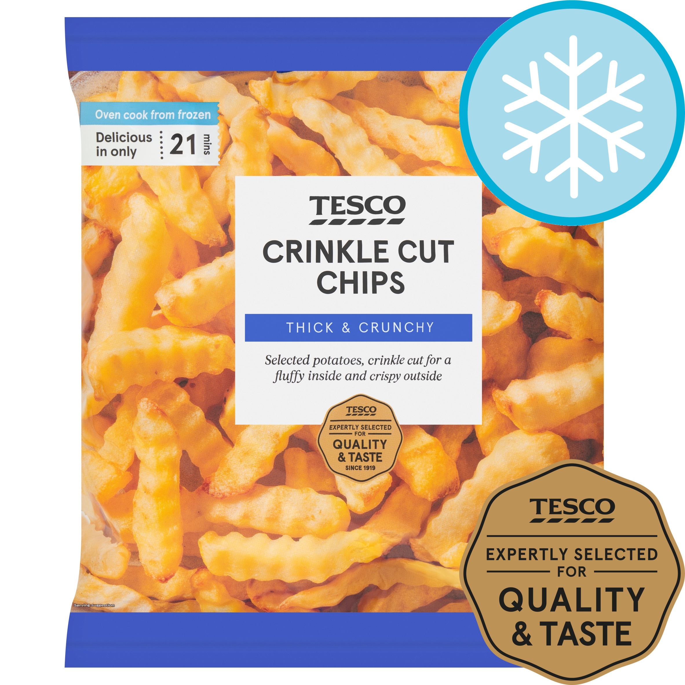 TESCO CRINKLE CUT CHIPS 1.5KG