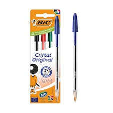 BIC Cristal Pens Assorted 4 Pack