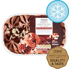 Tesco Triple Chocolate Ice Cream 900Ml